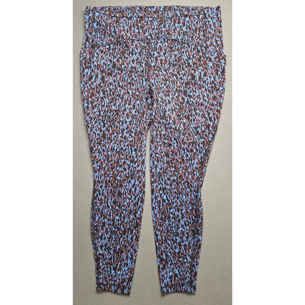 Lululemon Womens 18 Swift Speed High Rise Leggings‎ Leopard Camo Blue (36.5x28)